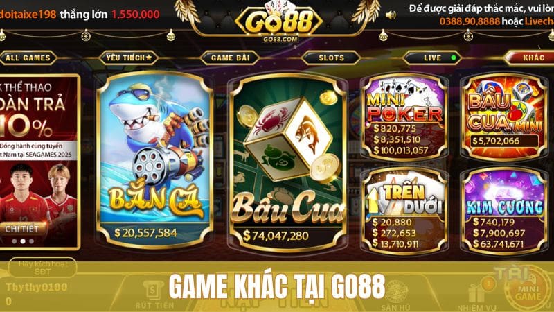 GO88 US🥇 Game Bài Đổi Thưởng Số 1 | Đăng Ký Nhận 50K 10 Cổng game cũng cung cấp nhiều nhóm game phụ và minigame cực hấp dẫn